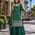 Dark green vichitra semi stitched suit with heavy embroidery work