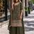 Mehendi vichitra semi stitched suit with heavy embroidery work