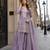 Lavender gold crush semi stitched suit with heavy embroidery work
