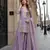 Lavender gold crush semi stitched suit with heavy embroidery work