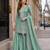 Sky blue gold crush semi stitched suit with heavy embroidery work