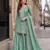 Sky blue gold crush semi stitched suit with heavy embroidery work