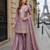 Peach gold crush semi stitched suit with heavy embroidery work