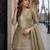 Green gold crush semi stitched suit with heavy embroidery work