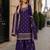Purple georgette semi stitched suit with heavy embroidery work