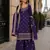Purple georgette semi stitched suit with heavy embroidery work