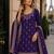 Purple georgette semi stitched suit with heavy embroidery work