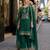 D green vichitra silk semi stitched suit with embroidery & sequence work