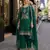 D green vichitra silk semi stitched suit with embroidery & sequence work