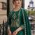 D green vichitra silk semi stitched suit with embroidery & sequence work