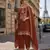 Orange vichitra silk semi stitched suit with embroidery & sequence work