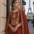 Orange vichitra silk semi stitched suit with embroidery & sequence work