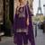 Purple vichitra silk semi stitched suit with embroidery & sequence work