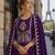 Purple vichitra silk semi stitched suit with embroidery & sequence work
