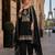 Black vichitra silk semi stitched suit with embroidery & sequence work