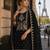Black vichitra silk semi stitched suit with embroidery & sequence work