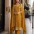 Mustard vichitra silk semi stitched suit with embroidery & sequence work