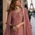 Peach vichitra silk semi stitched suit with embroidery & sequence work