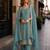 Blue vichitra silk semi stitched suit with embroidery & sequence work
