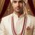 Layered moti necklace With Antique Brooch