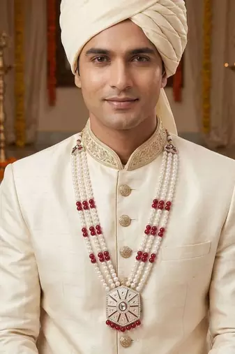 Beaded layered dulha moti mala