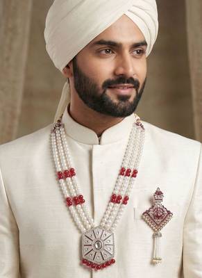 Beaded Layered Dulha Moti Mala With Designer Brooch 6