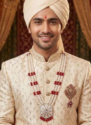 Beaded Layered Dulha Moti Mala With Designer Brooch 6