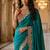 New Designer Soft Sartin With Beautiful Elephant Embroidery Word Women's Saree With Blouse Set
