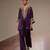 Purple embroidered modal satin kurta set