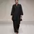 Charcoal black dupion silk kurta set