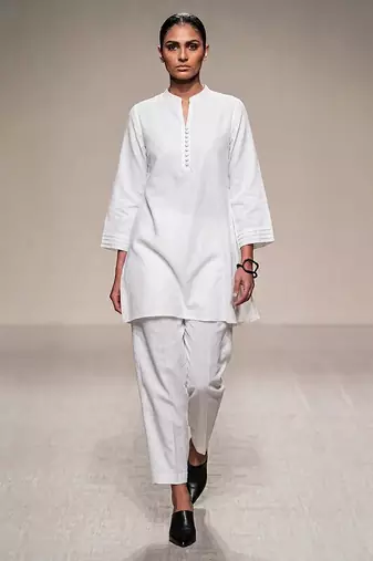 White dupion silk kurta set