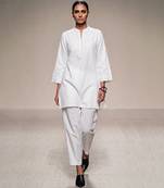 White dupion silk kurta set
