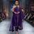 Royal purple embroidered dupion silk kurta set