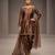 Chocolate brown embroidered dupion silk kurta set