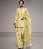 Butter yellow dupion silk kurta set