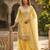 Yellow silk blend kurta set