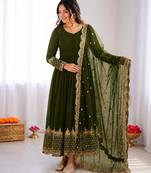 Mahendi georgette embroidered with sequin anarkali suit