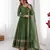 Olive green georgette embroidered with sequin anarkali suit