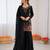 Black reyon thread work farshi palazzo suit