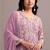 Pink color embroideried faux georgette semi stitched salwar suit