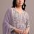 Lavender color embroideried faux georgette semi stitched salwar suit