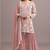 Peach color embroideried faux georgette semi stitched salwar suit