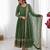 Olive green georgette embroidered with sequin anarkali suit