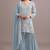 Sky blue color embroideried faux georgette semi stitched salwar suit