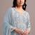 Sky blue color embroideried faux georgette semi stitched salwar suit