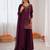 Purple reyon thread work farshi palazzo suit