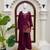 Purple reyon thread work farshi palazzo suit