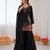 Black reyon thread work farshi palazzo suit