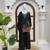 Black reyon thread work farshi palazzo suit