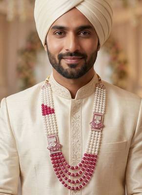 Pearl-beaded dulha moti mala haar necklace 5
